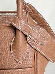 Hermes Lindy Handmade Togo Leather Brown Silver - 26cm - 5