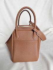 Hermes Lindy Handmade Togo Leather Brown Silver - 26cm - 2