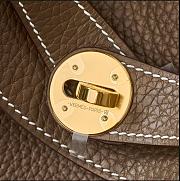 Hermes Lindy Handmade Clemence Leather Elephent Gray Gold - 26cm - 6