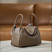 Hermes Lindy Handmade Clemence Leather Elephent Gray Silver - 26cm - 1