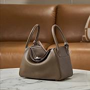 Hermes Lindy Handmade Clemence Leather Elephent Gray Silver - 26cm - 3