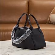 Hermes Lindy Handmade Clemence Leather Black Silver - 26cm - 5