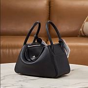 Hermes Lindy Handmade Clemence Leather Black Silver - 26cm - 4