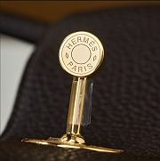 Hermes Lindy Handmade Clemence Leather Chocolate Gold - 26cm - 4