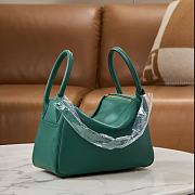 Hermes Lindy Handmade Clemence Leather Green Gold - 26cm - 4