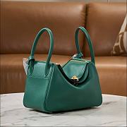 Hermes Lindy Handmade Clemence Leather Green Gold - 26cm - 2