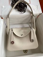 Hermes Lindy Handmade Cream Silver - 26cm - 1