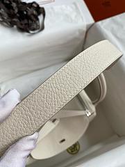Hermes Lindy Handmade Cream Silver - 26cm - 5