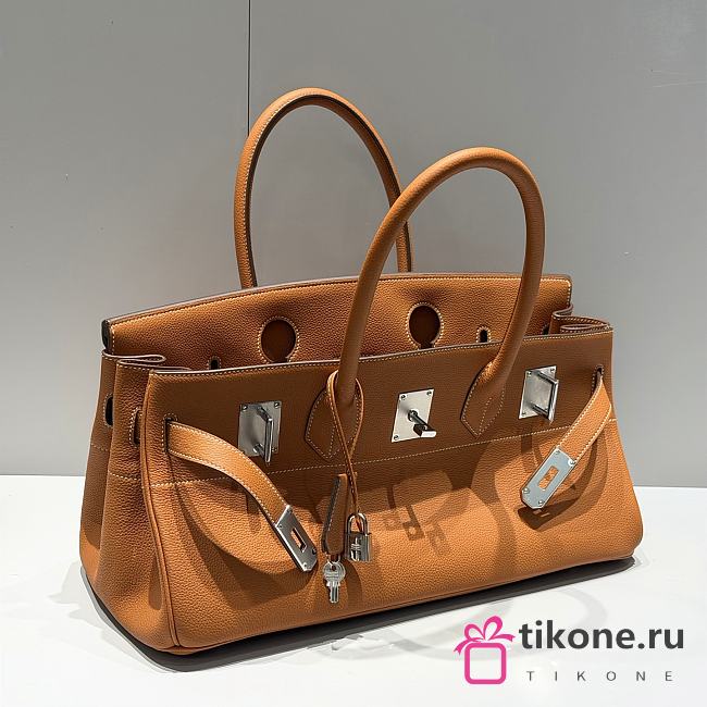 Hermes Shoulder Birkin 42 Togo Leather Brown Silver  - 1