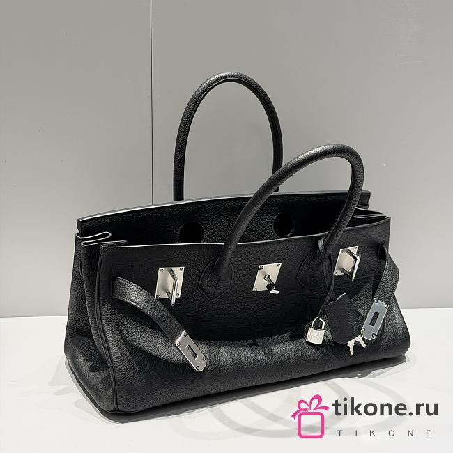 Hermes Shoulder Birkin 42 Togo Leather Black Silver  - 1