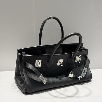 Hermes Shoulder Birkin 42 Togo Leather Black Silver 