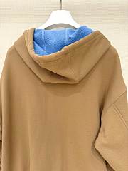 Loewe Zip-Up Hoodie In Cotton Beige  - 3