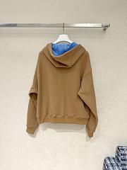 Loewe Zip-Up Hoodie In Cotton Beige  - 5