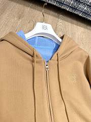 Loewe Zip-Up Hoodie In Cotton Beige  - 6