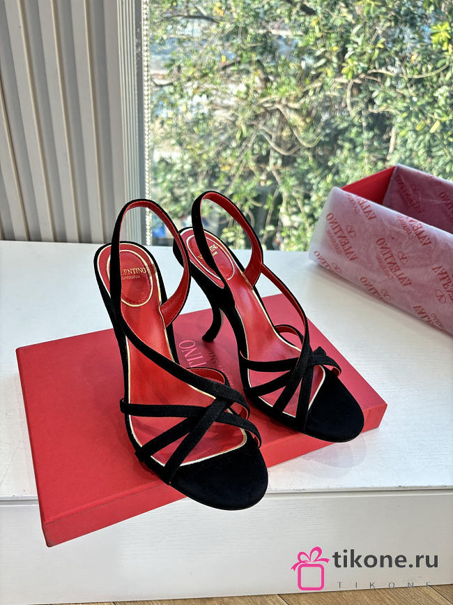 VLTN Fetishique Velvet Sandal 105mm Black - 1