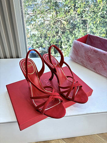 VLTN Fetishique Velvet Sandal 105mm Red