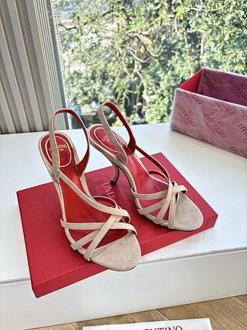 VLTN Fetishique Velvet Sandal 105mm Beige