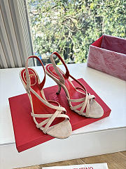 VLTN Fetishique Velvet Sandal 105mm Beige - 6