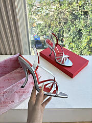 VLTN Fetishique Sandal In Laminated Nappa Sandal 105mm Silver - 3