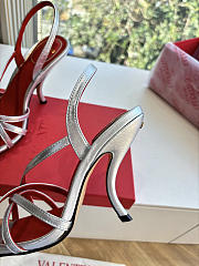 VLTN Fetishique Sandal In Laminated Nappa Sandal 105mm Silver - 6