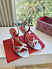 VLTN Fetishique Sandal In Laminated Nappa Sandal 105mm Silver - 2