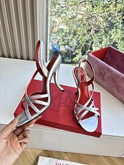 VLTN Fetishique Sandal In Laminated Nappa Sandal 105mm Silver - 5