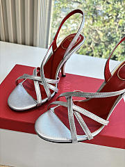 VLTN Fetishique Sandal In Laminated Nappa Sandal 105mm Silver - 4