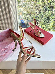 VLTN Fetishique Sandal In Laminated Nappa Sandal 105mm Gold - 6