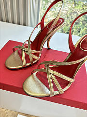 VLTN Fetishique Sandal In Laminated Nappa Sandal 105mm Gold - 5