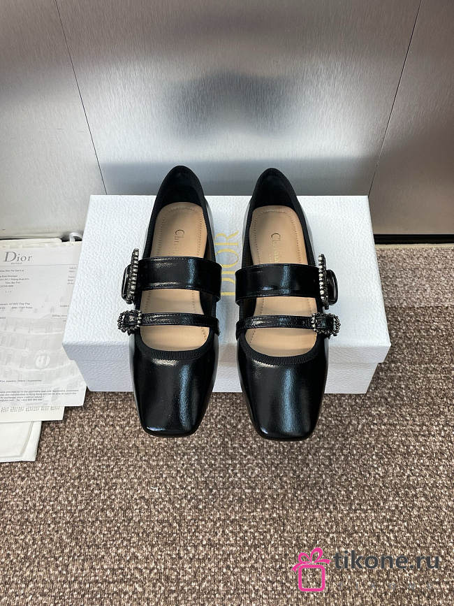 Dior D-Romance Ballet Flat Black Lambskin - 1
