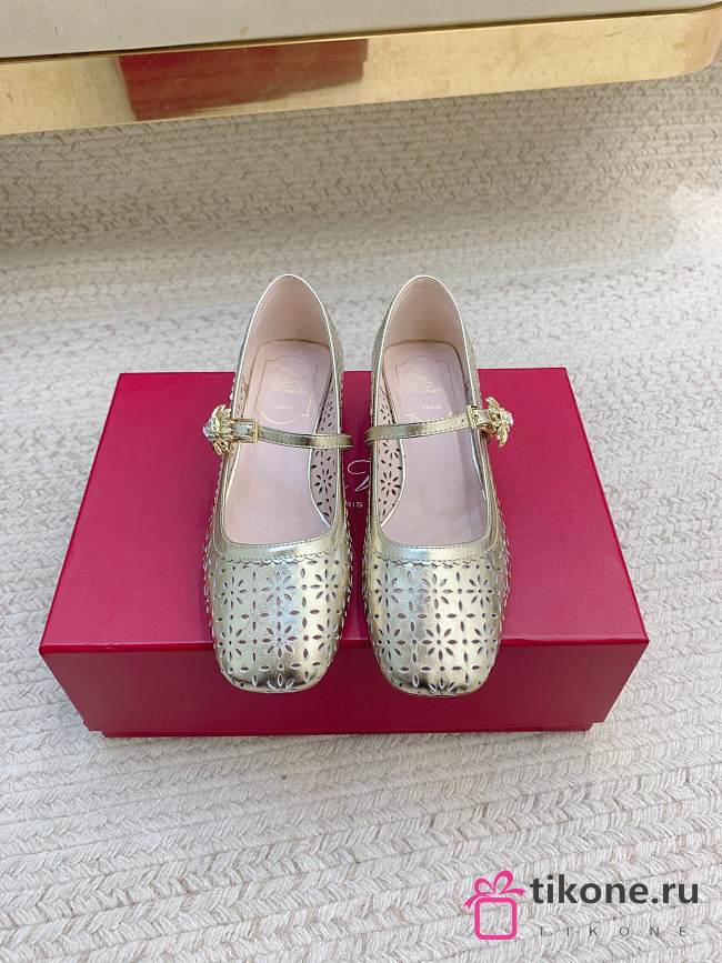 Roger Vivier Très Vivier Mary Jane In Leather Gold - 1