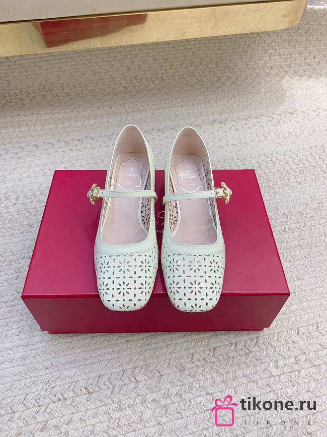 Roger Vivier Très Vivier Mary Jane In Leather White - 1