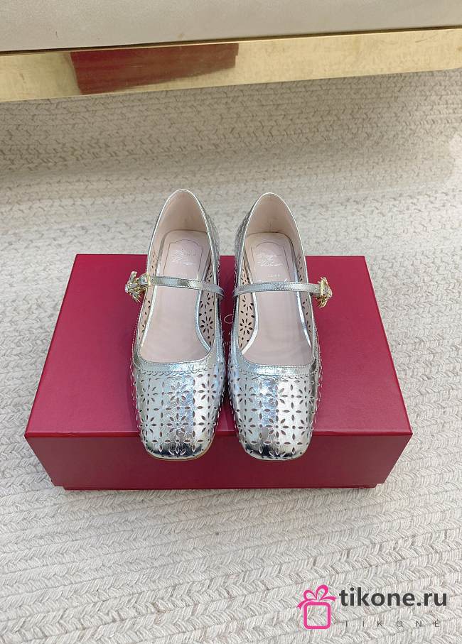 Roger Vivier Très Vivier Mary Jane In Leather Silver - 1