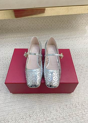 Roger Vivier Très Vivier Mary Jane In Leather Silver