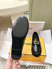 Fendi Baguette Black Nappa Leather Loafers - 6