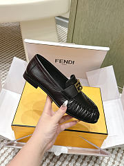 Fendi Baguette Black Nappa Leather Loafers - 5