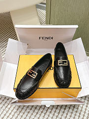 Fendi Baguette Black Nappa Leather Loafers - 3
