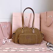 Miumiu Corduroy Pocket Top Handle Bag Cinnamon 5BB179 - 32x19x14cm - 1