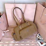 Miumiu Corduroy Pocket Top Handle Bag Cinnamon 5BB179 - 32x19x14cm - 5