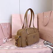 Miumiu Corduroy Pocket Top Handle Bag Cinnamon 5BB179 - 32x19x14cm - 4