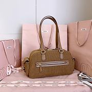 Miumiu Corduroy Pocket Top Handle Bag Cinnamon 5BB179 - 32x19x14cm - 3