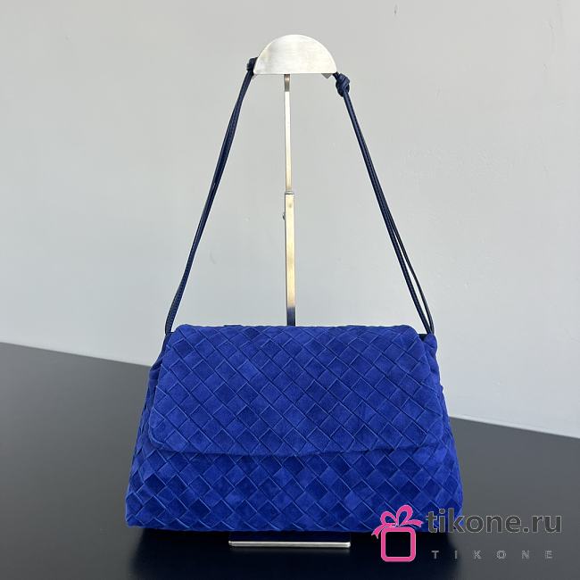 Bottega Veneta Giorno Suede Blue Royal - 33x19x8cm - 1