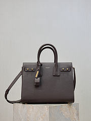 Ysl Small Sac De Jour Bag Grained Leather Chocolate - 32x25.5x15.5cm - 1