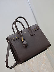 Ysl Small Sac De Jour Bag Grained Leather Chocolate - 32x25.5x15.5cm - 6