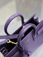 YSL Nano Sac De Jour In Lizard Leather Purple - 22x18x10.5cm - 6
