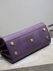 YSL Nano Sac De Jour In Lizard Leather Purple - 22x18x10.5cm - 5