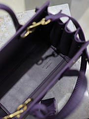 YSL Nano Sac De Jour In Lizard Leather Purple - 22x18x10.5cm - 4