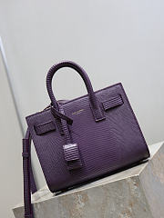 YSL Nano Sac De Jour In Lizard Leather Purple - 22x18x10.5cm - 3