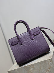 YSL Nano Sac De Jour In Lizard Leather Purple - 22x18x10.5cm - 2