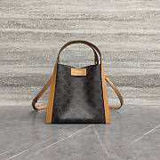 Celine Small Cubo Bag In Triomphe Canvas And Natural Calfskin - 21x18.5x17cm - 1